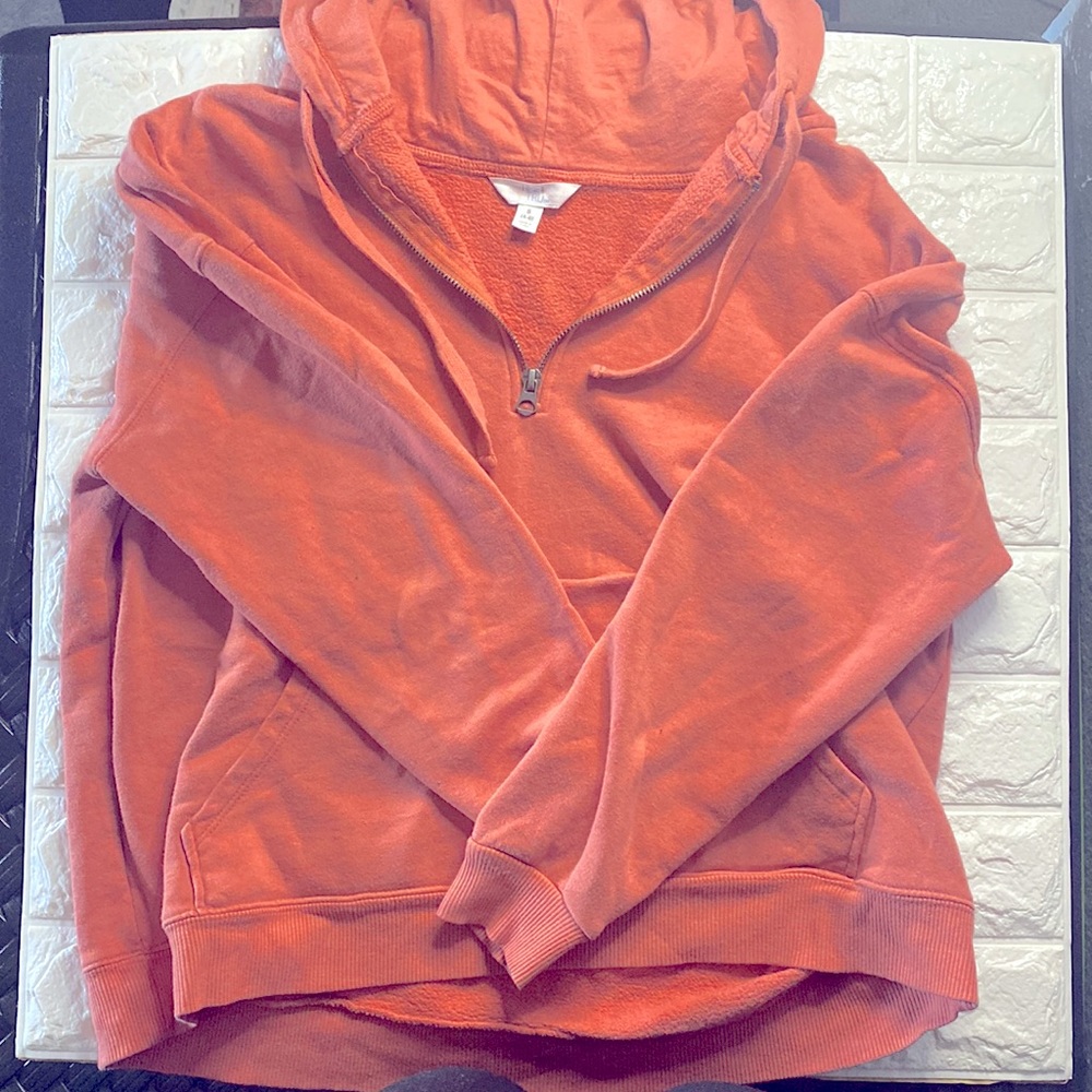 Salmon quarter zip sweatshirt